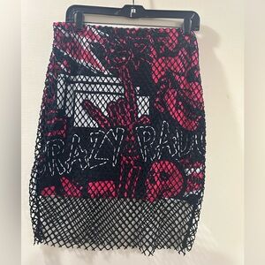 Black and Pink Mesh Skirt